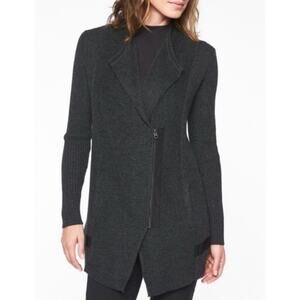 ATHLETA Wool Blend Sentinel Sweater Wrap/Jacket, Charcoal Marl Knit Women’s Sz S